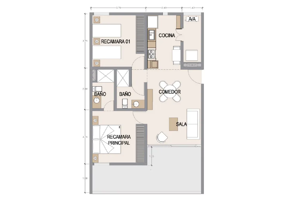 Departamento en Cancún · Ref. 4323