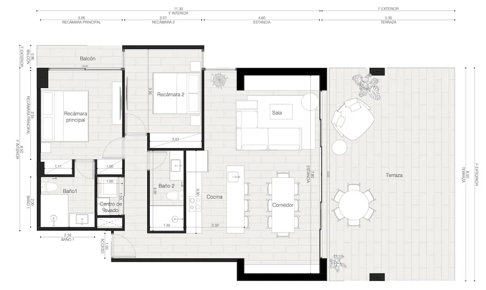 Departamento en Cancún · 138 m²